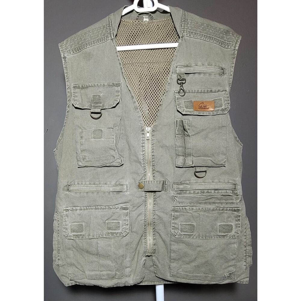 Grauvell Fishing Vest Multi Pocket Adjustable Missouri Style Unisex Sz L Vintage